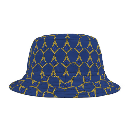Mason Bucket Hat with Compass and Square All Over Print