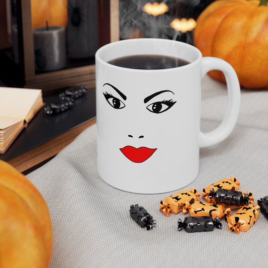 Halloween Sexy Witch Face- 11oz Coffee, Coco, Tea Mug Ceramic Mug 11oz