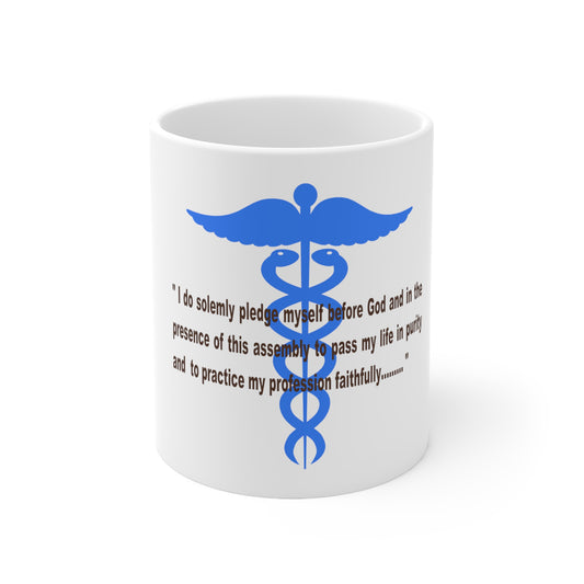 Nurse/ Medical Caduceus Symbol w/ Creed Ceramic Mug 11oz