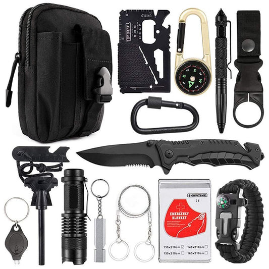 Outdoor Camping and Emergency Multi-Function Kit Wild Survival Equipment Sos Self-Defense Supplies