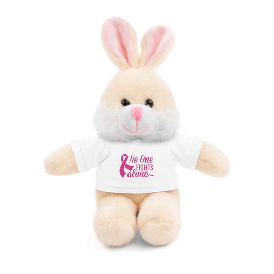 No One Fights Alone' Cancer massage Stuffed Animals with Tee