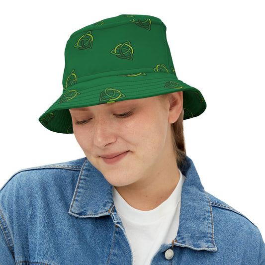 Celtic Cross All Over Print Bucket Hat Great For St. Patrick's Day