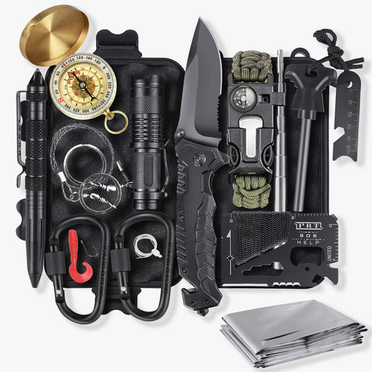 14 in 1 Outdoor Emergency Survival Gear Kit Camping Hiking Survival Gear Tools Kit Survival Gear.