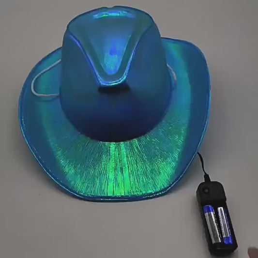 Party/ Dancer/ Sports Fan LED Wireless or Wired Fluorescent Colorful Cowboy Flashing Hat