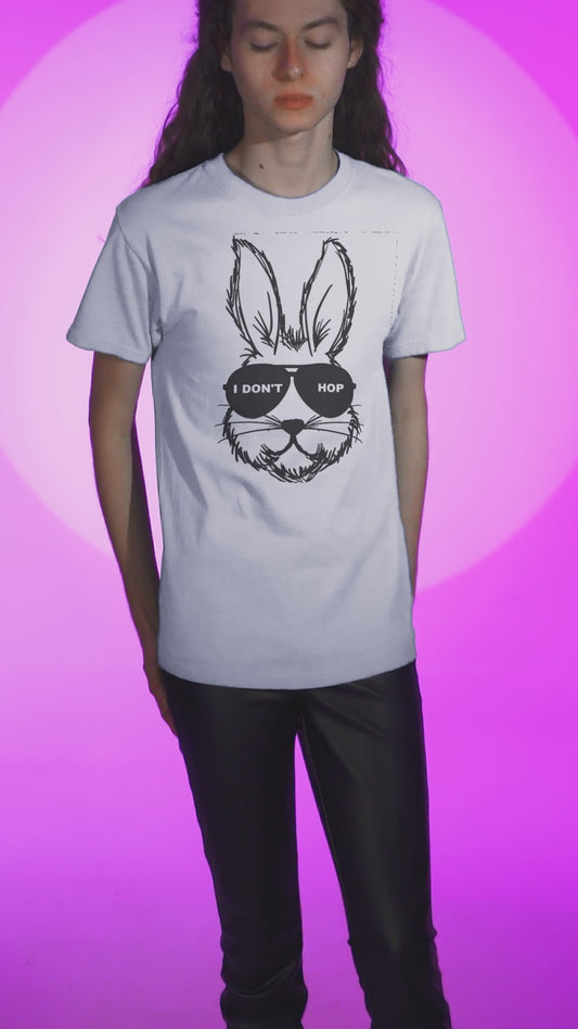 Doorbuster! I Don't Hop- Funny Easter Bunny Adult Unisex Heavy Cotton Tee