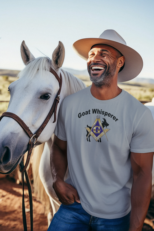 Goat Whisperer-Mason/ Masonic Front And Back Print Men's Next Level Cotton Crew T-shirt