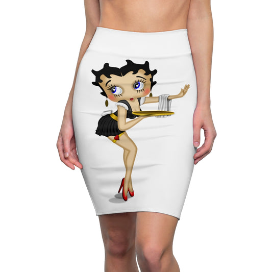 Flirty Betty Boop Image Women's Pencil Skirt- Adult Woman