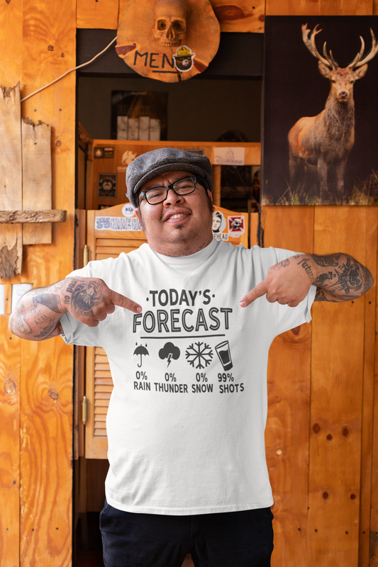 Forecast 99% Shots -Adult Man or Woman Short Sleeve T-shirt