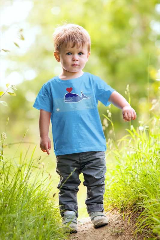 Whale  Printed T-Shirt Youth Short Sleeve for Boy or Girl